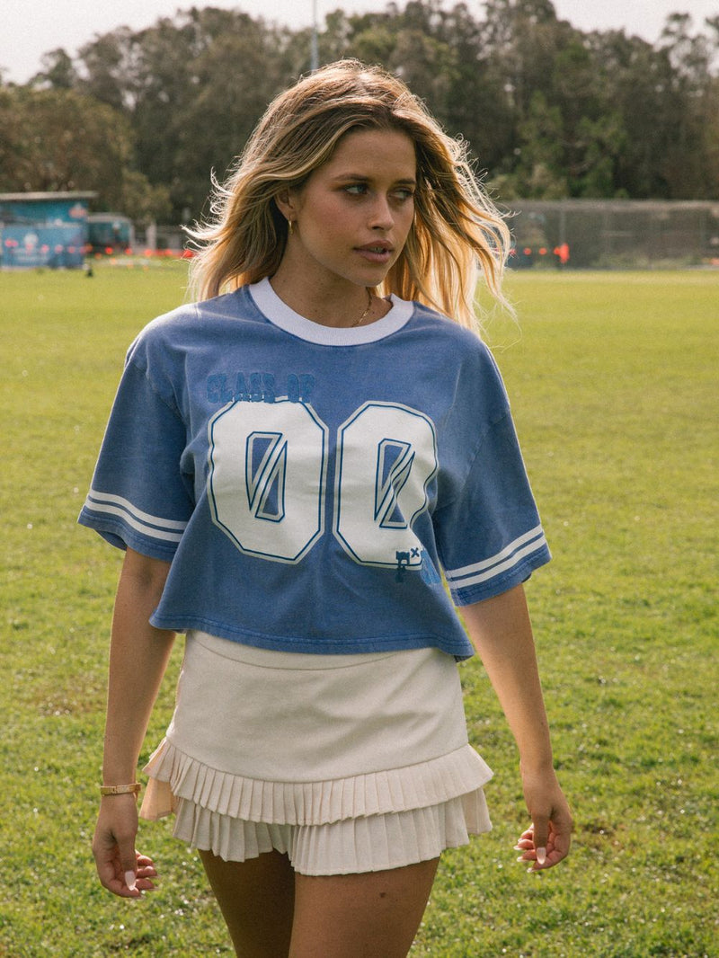 Class of 00 Ringer Crop - Royal Blue