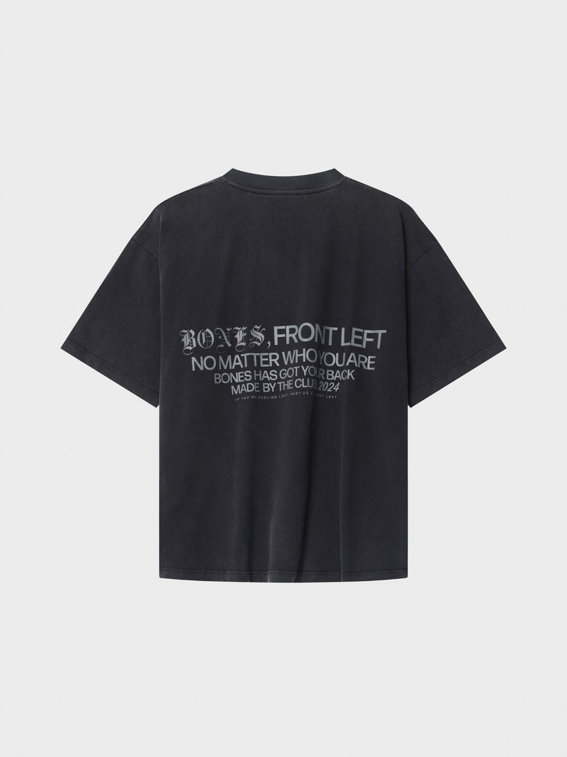 Front Left Box Tee - Washed Black