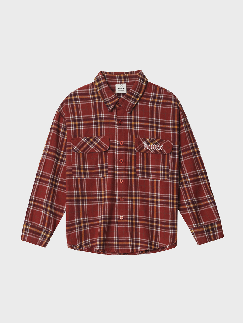 Bones Patch Flannel - Red Check