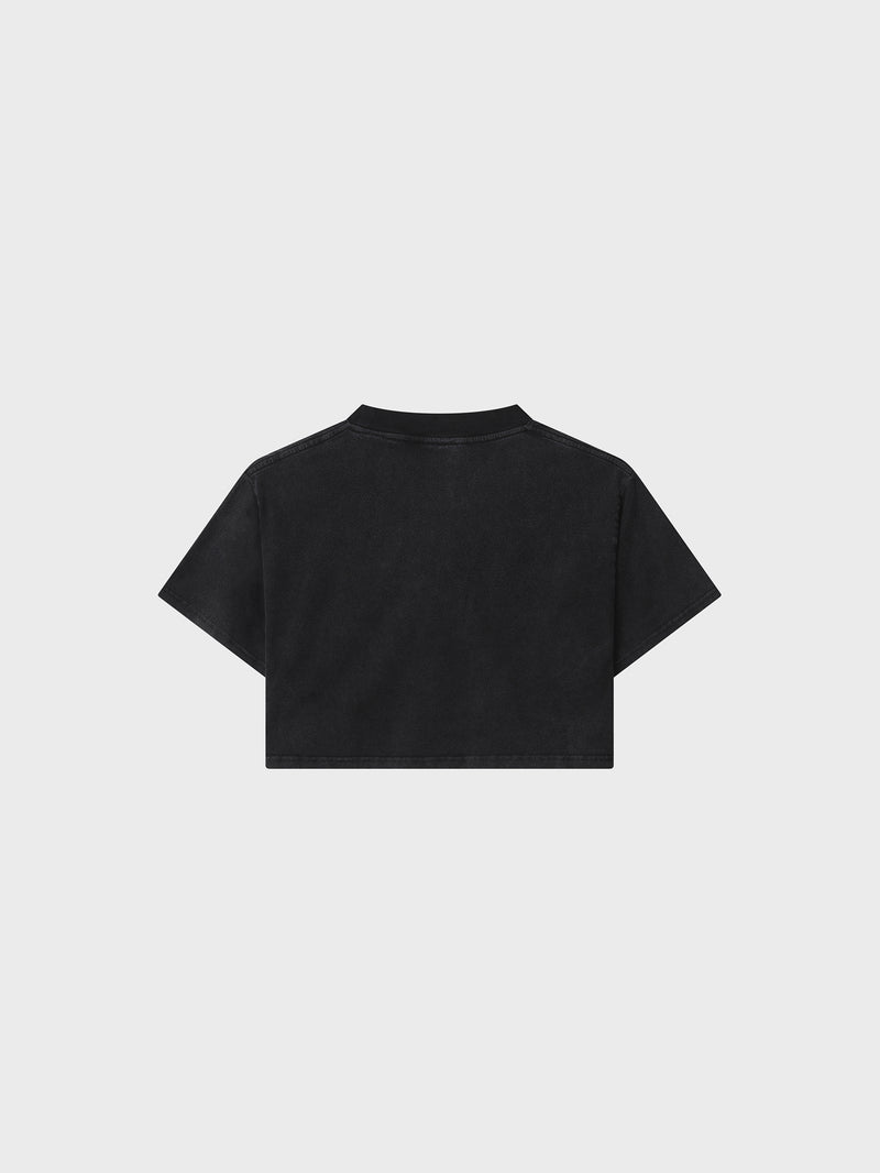 Bones Steeze Cropped Tee - Washed Black