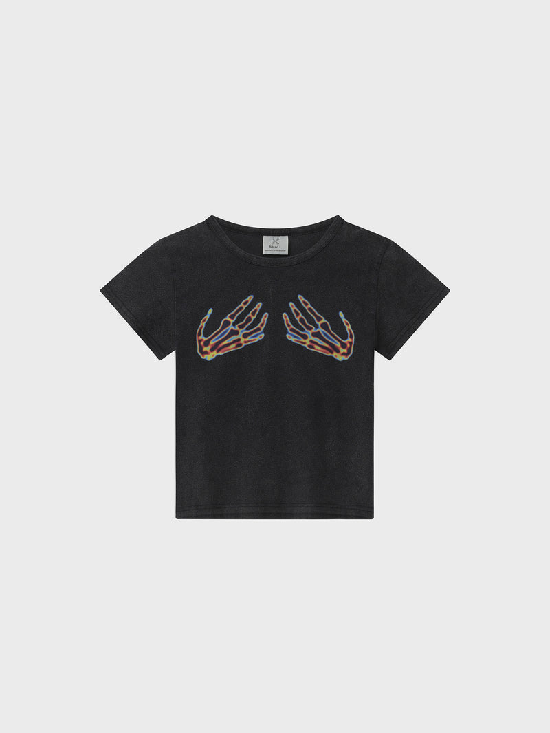 Heat Map Baby Tee - Washed Black
