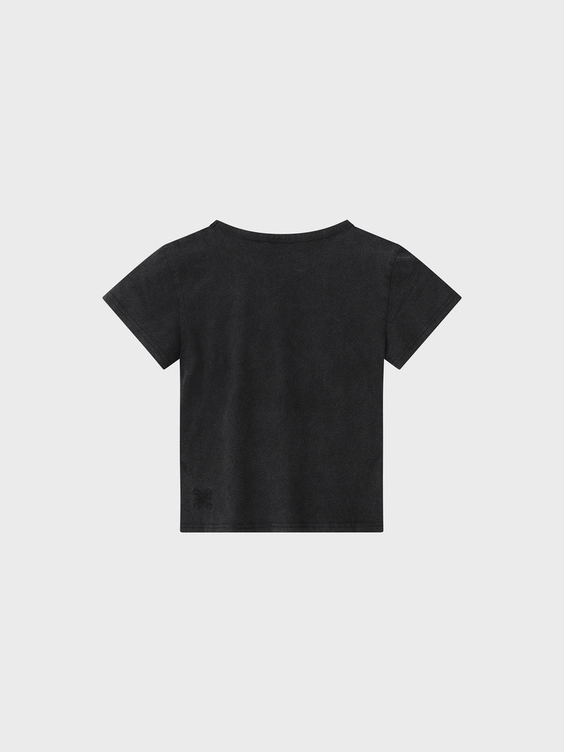 Heat Map Baby Tee - Washed Black
