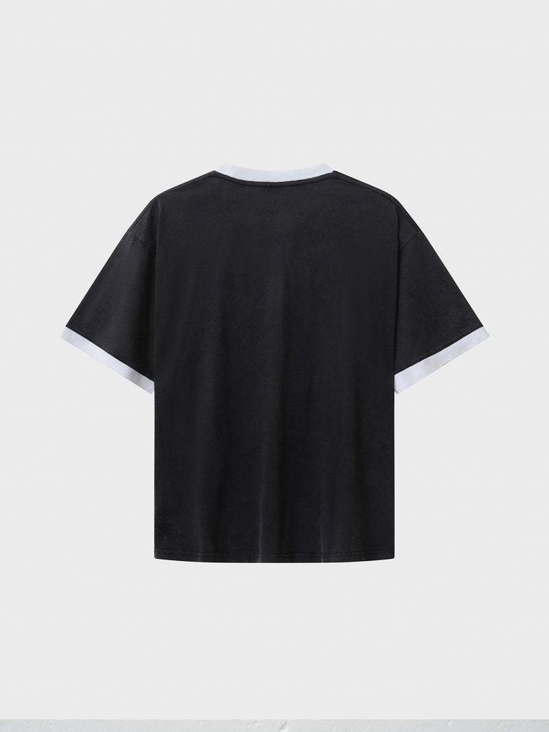 Bones Classic Ringer Tee - Vintage Black/ White