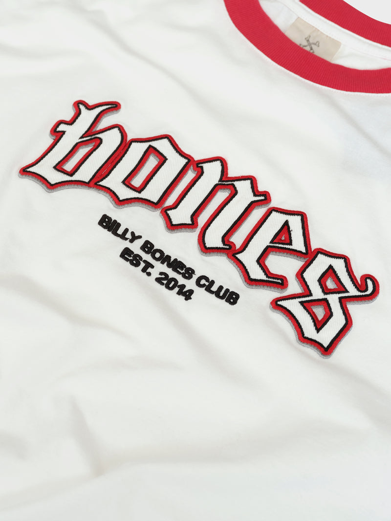 Bones Classic Ringer Tee - Vintage White/Red