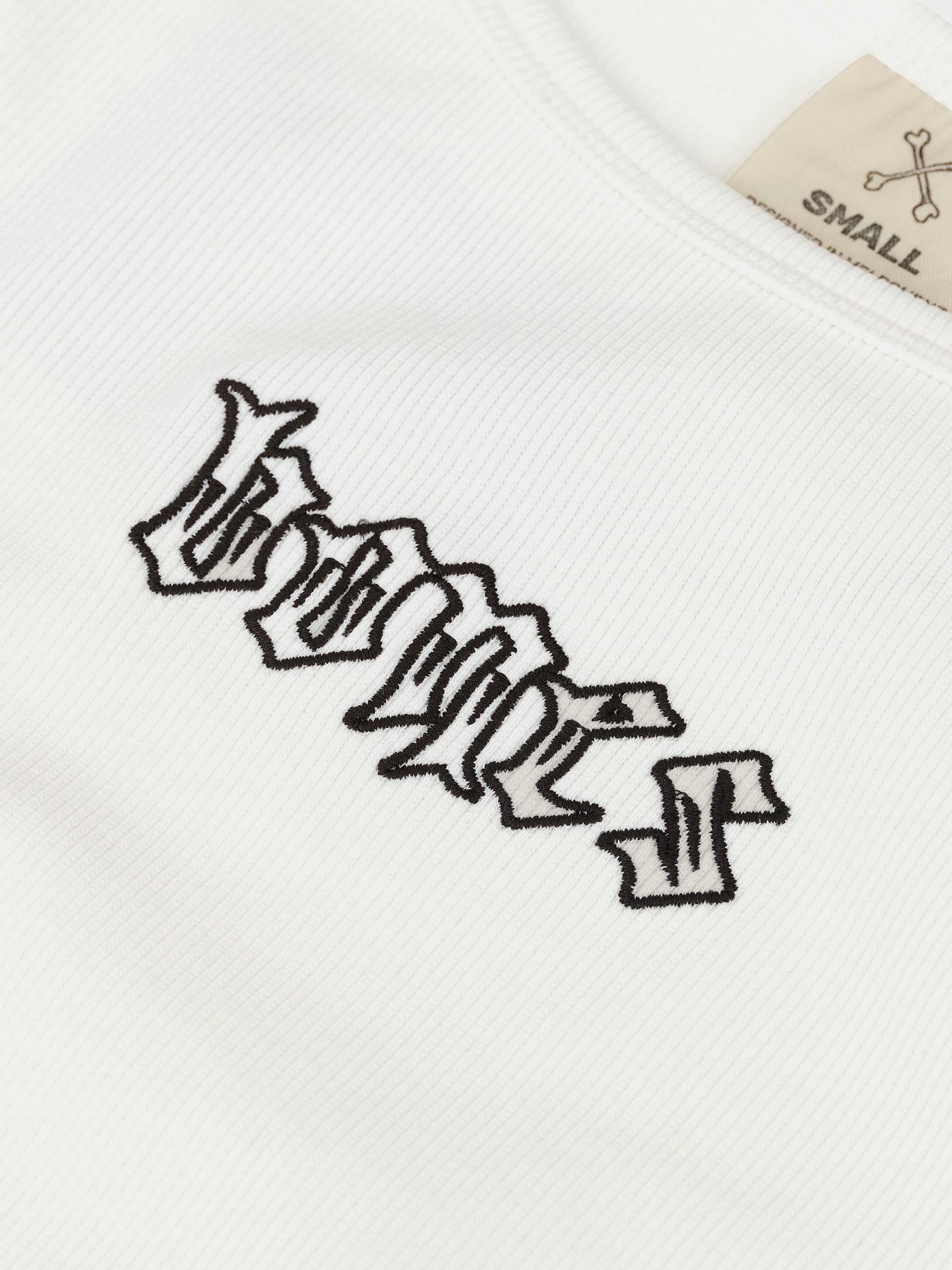 Bones Club Rib Crop - Vintage White