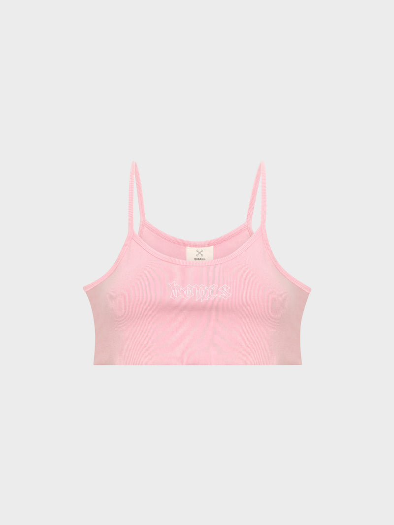 Bones Club Rib Crop - Washed Pink