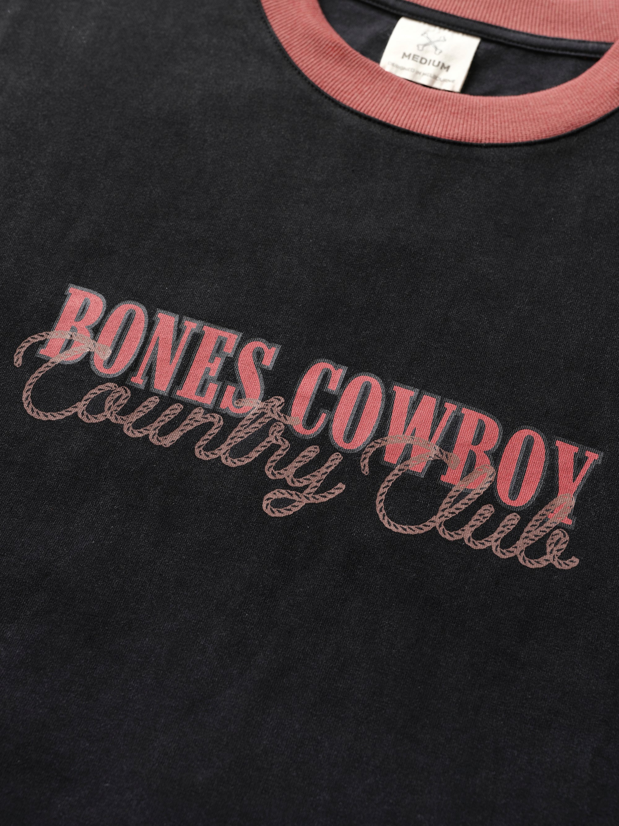 Country Club Ringer Tee - Washed Black