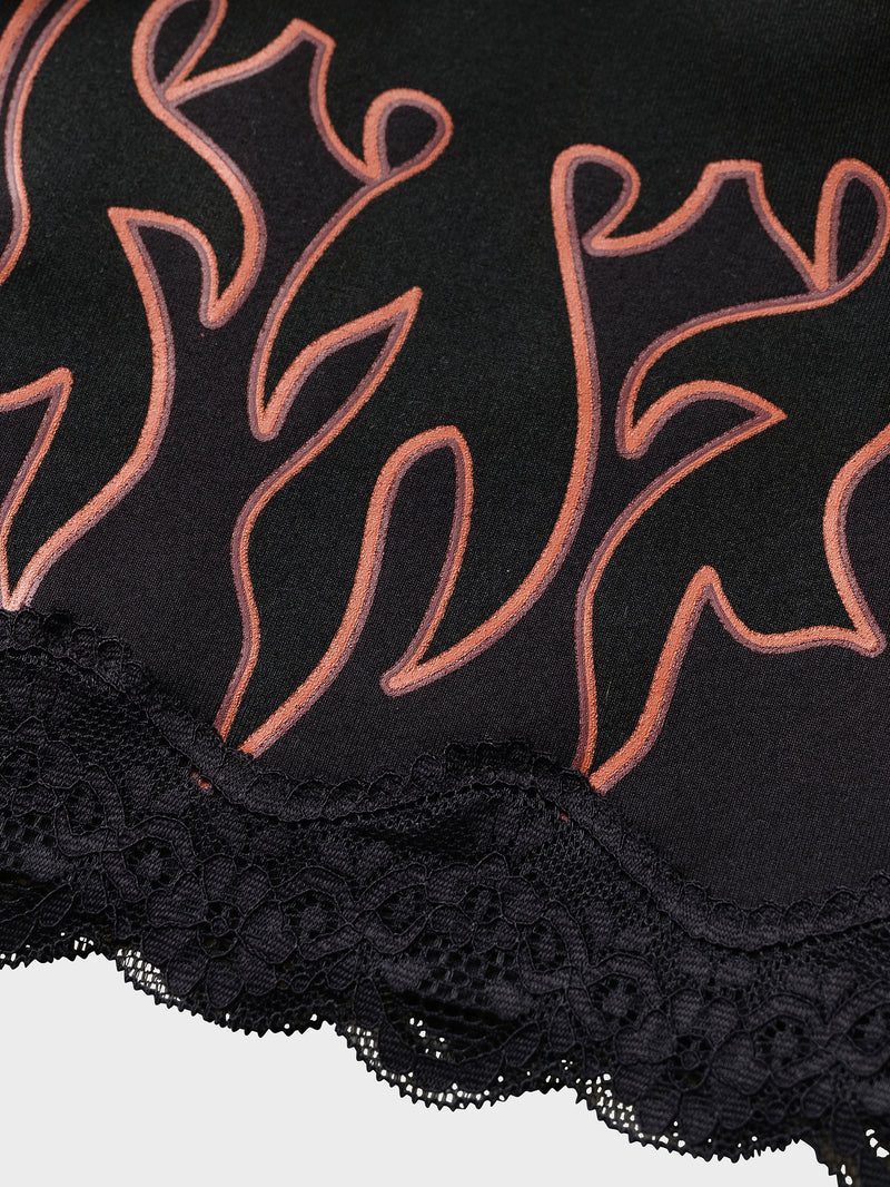 Flame Lace Cami Top - Black