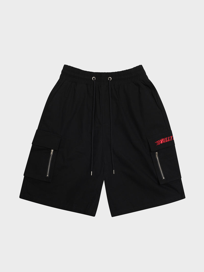 Star Studded Cargo Shorts - Washed Black