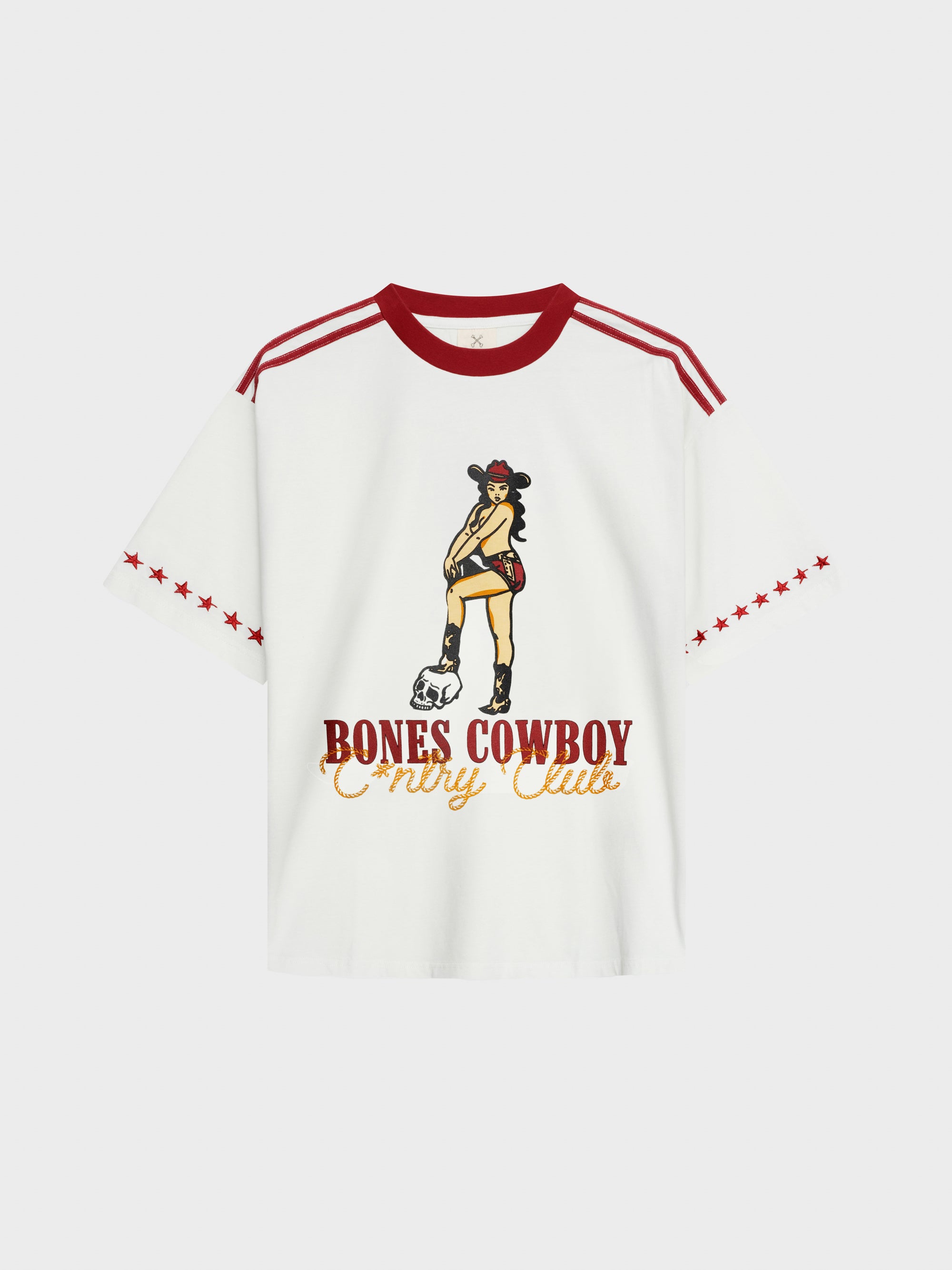 Country Club Ringer Tee - Vintage White/Red