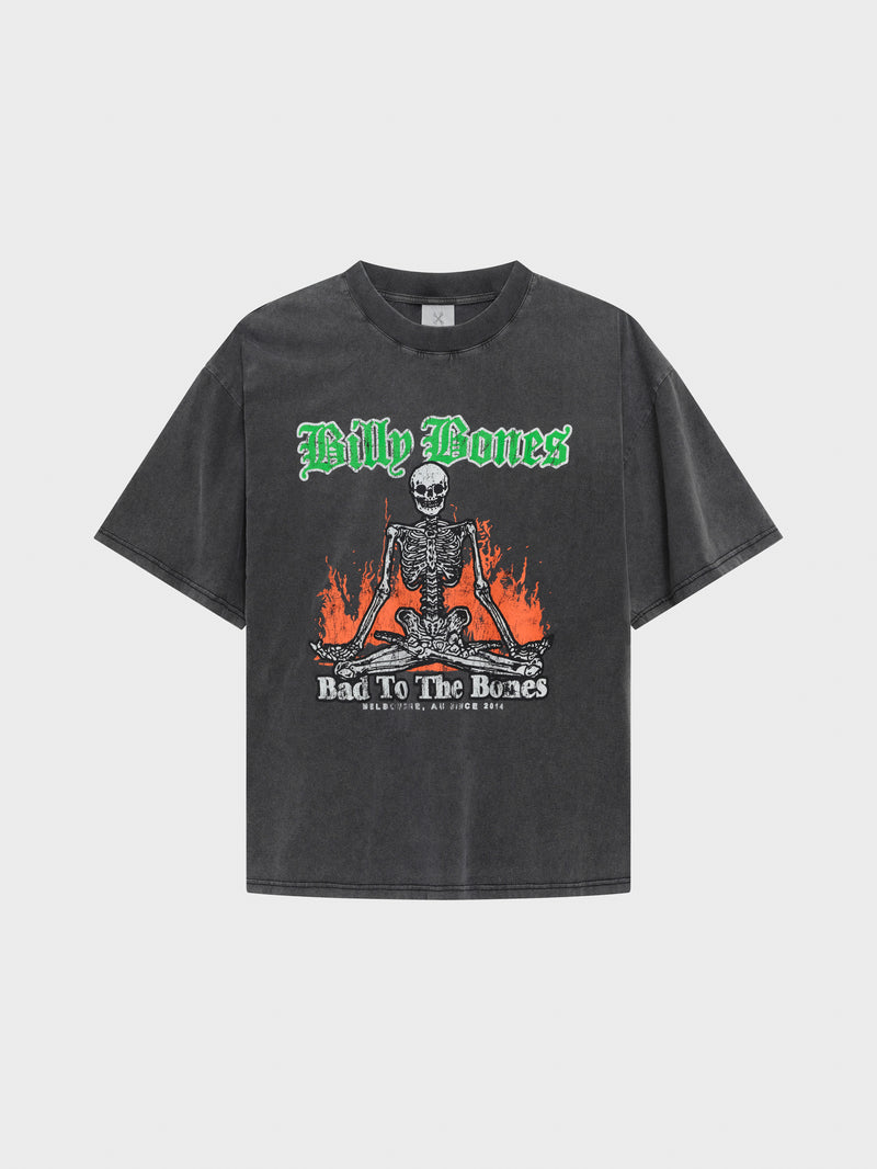 Skeleton Campout Box Tee - Pepper