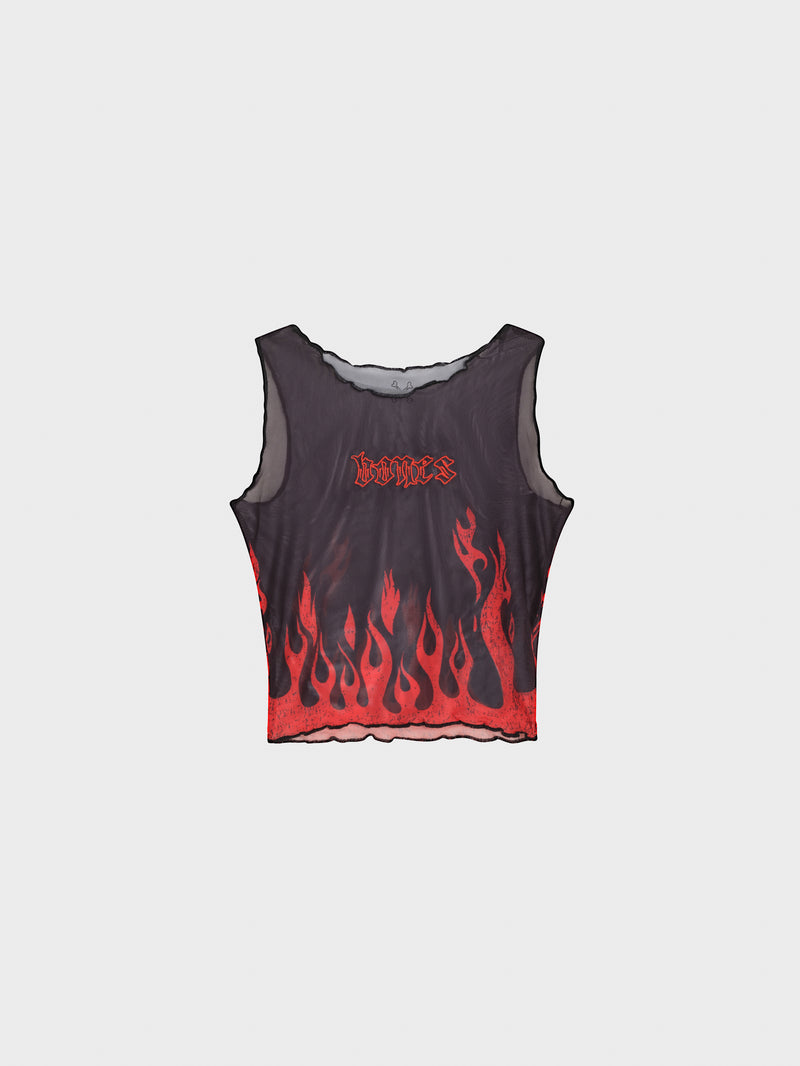 Burner Mesh Top - Black/Red