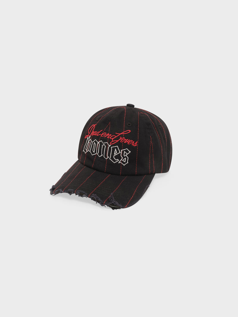Classic Dad Cap - Washed Black Pin Stripe