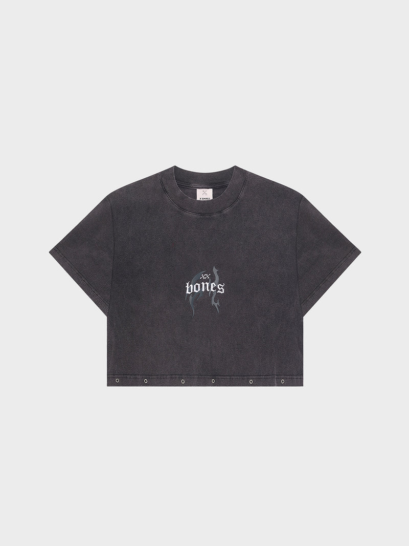 Eyelet Ribbed Crop - Vintage Black