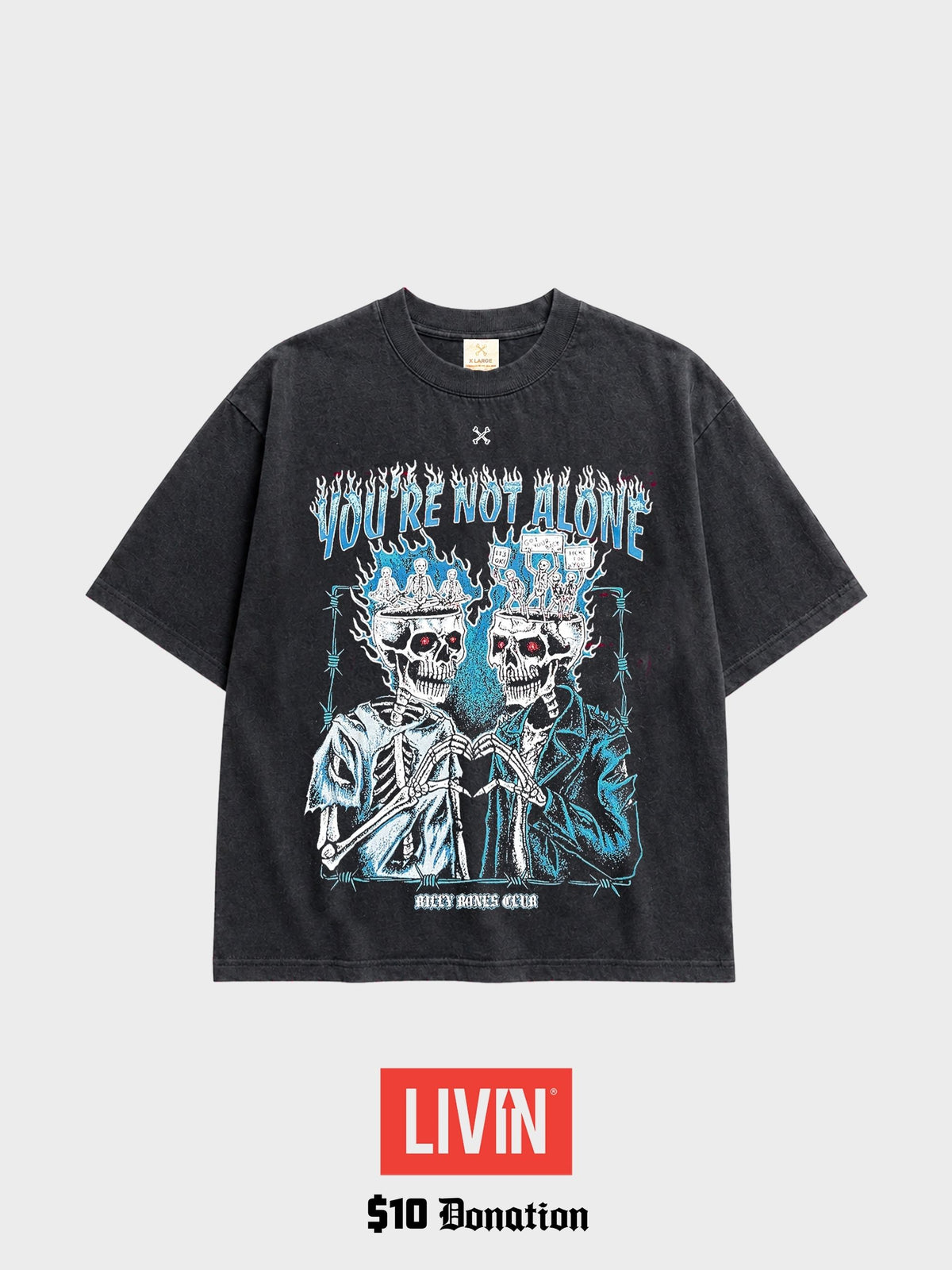 You're Not Alone Tee - Vintage Black