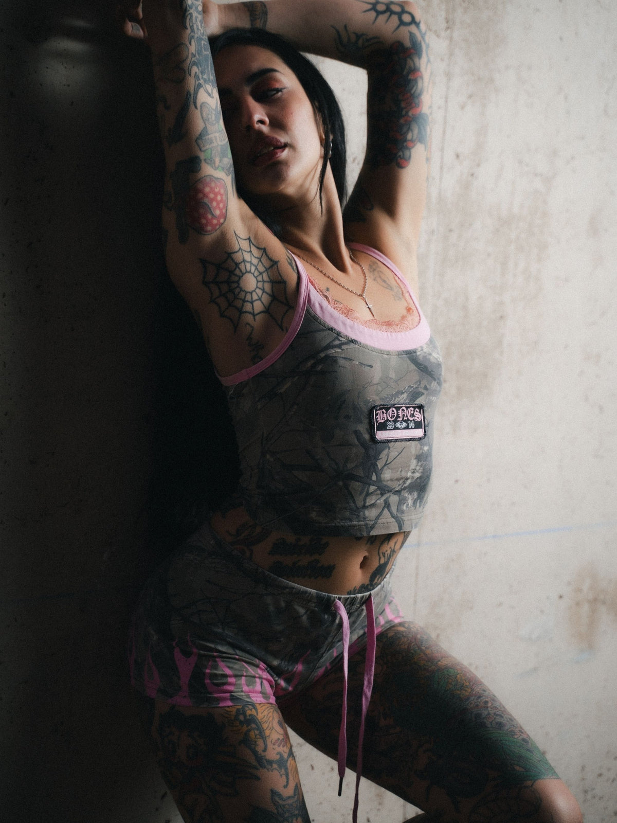 Camo Patch Cami Top - Camo/Pink