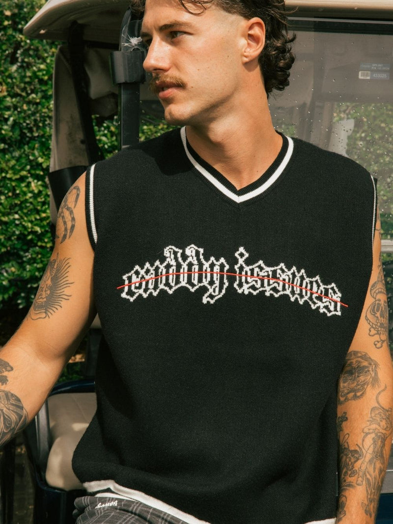 Caddy Issues Knit Vest - Black