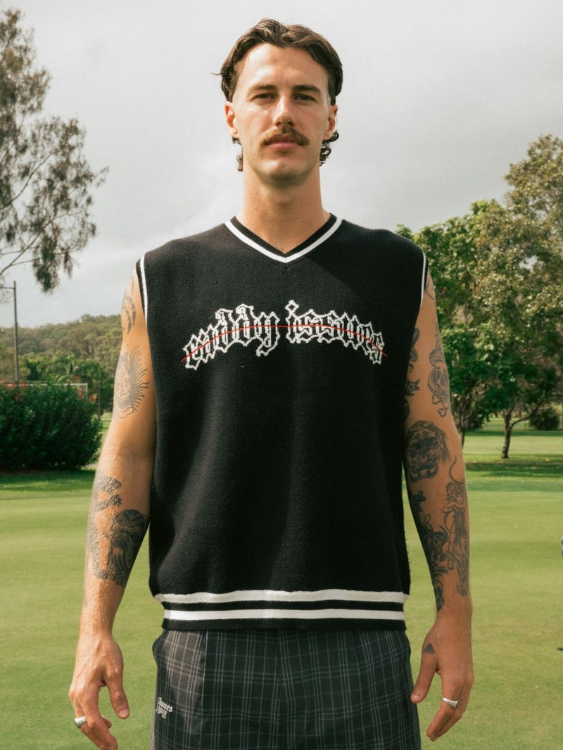 Caddy Issues Knit Vest - Black
