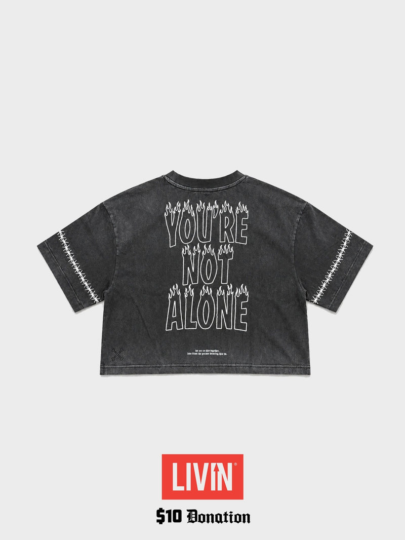 In It Together Cropped Tee - Sunfaded Black