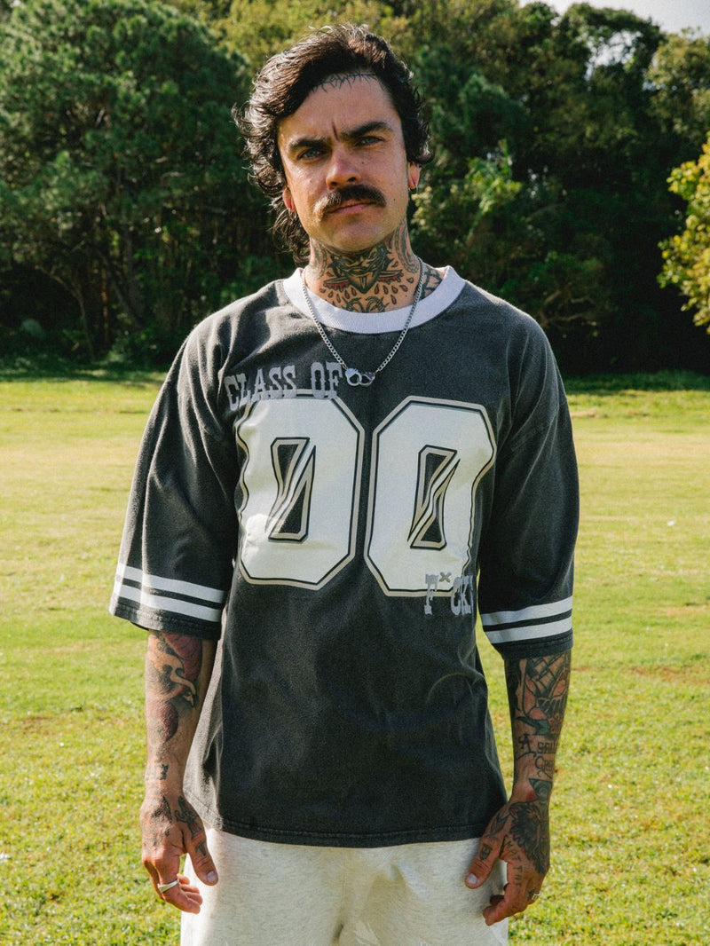 Class of '00 Ringer Tee  - Washed Black