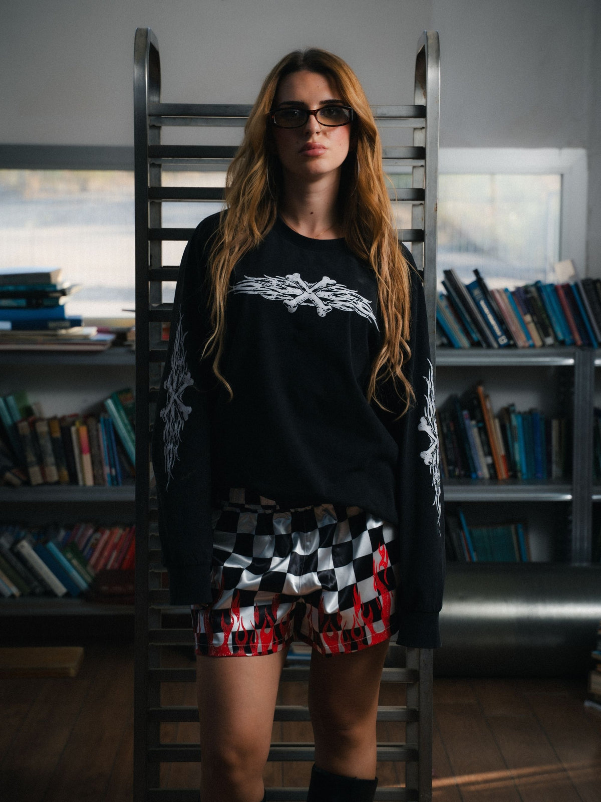 Chrome Bones LS Slim Tee - Vintage Black