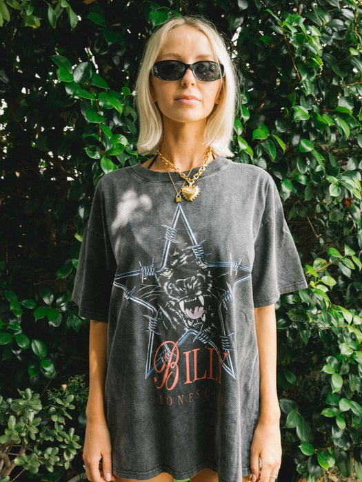 Star Cat Tee - Washed Black
