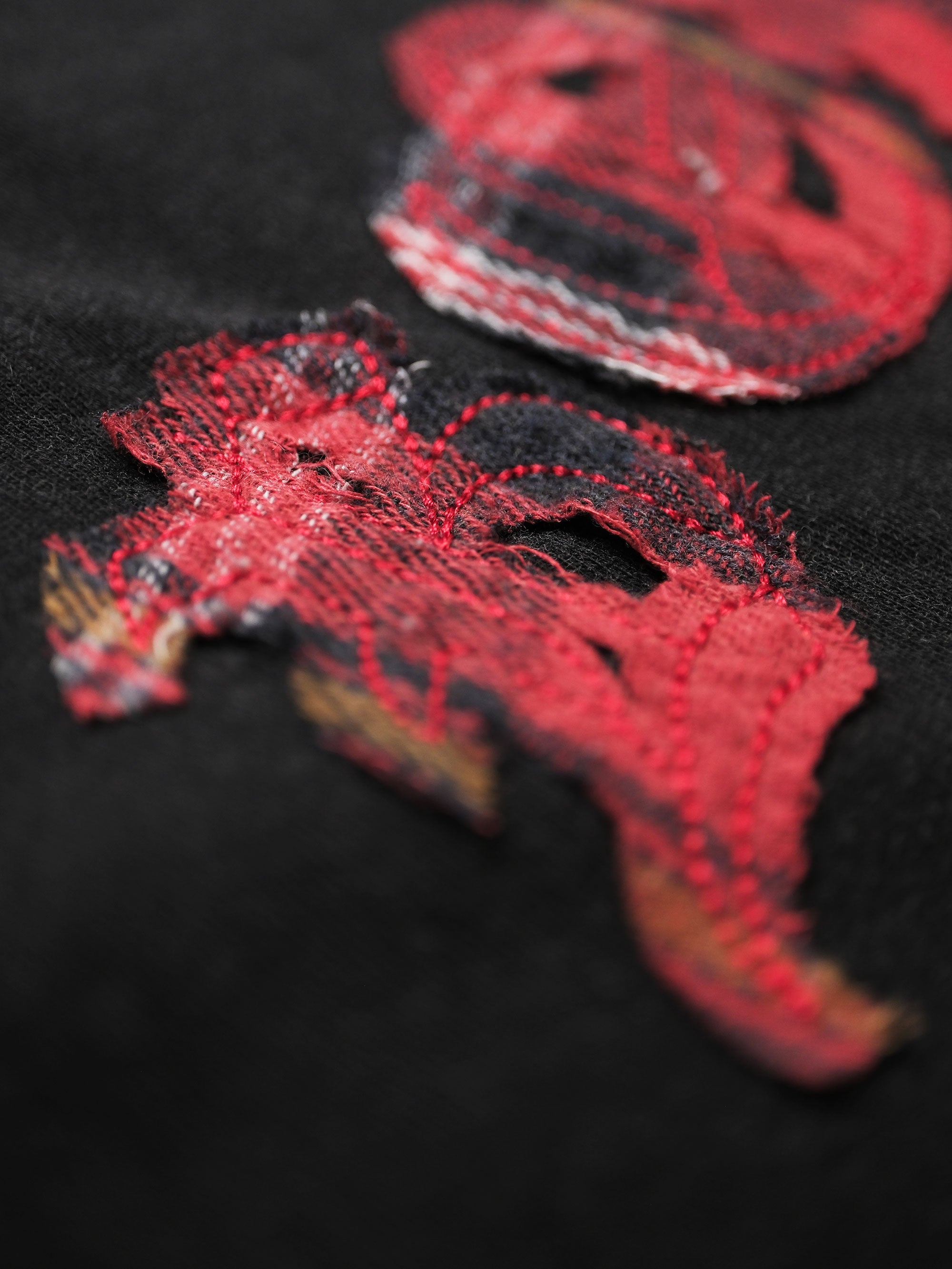Plaid Bones Logo Tee - Washed Black