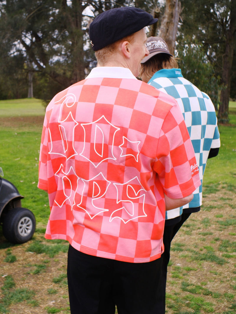 Fairway Check Polo - Red/Pink