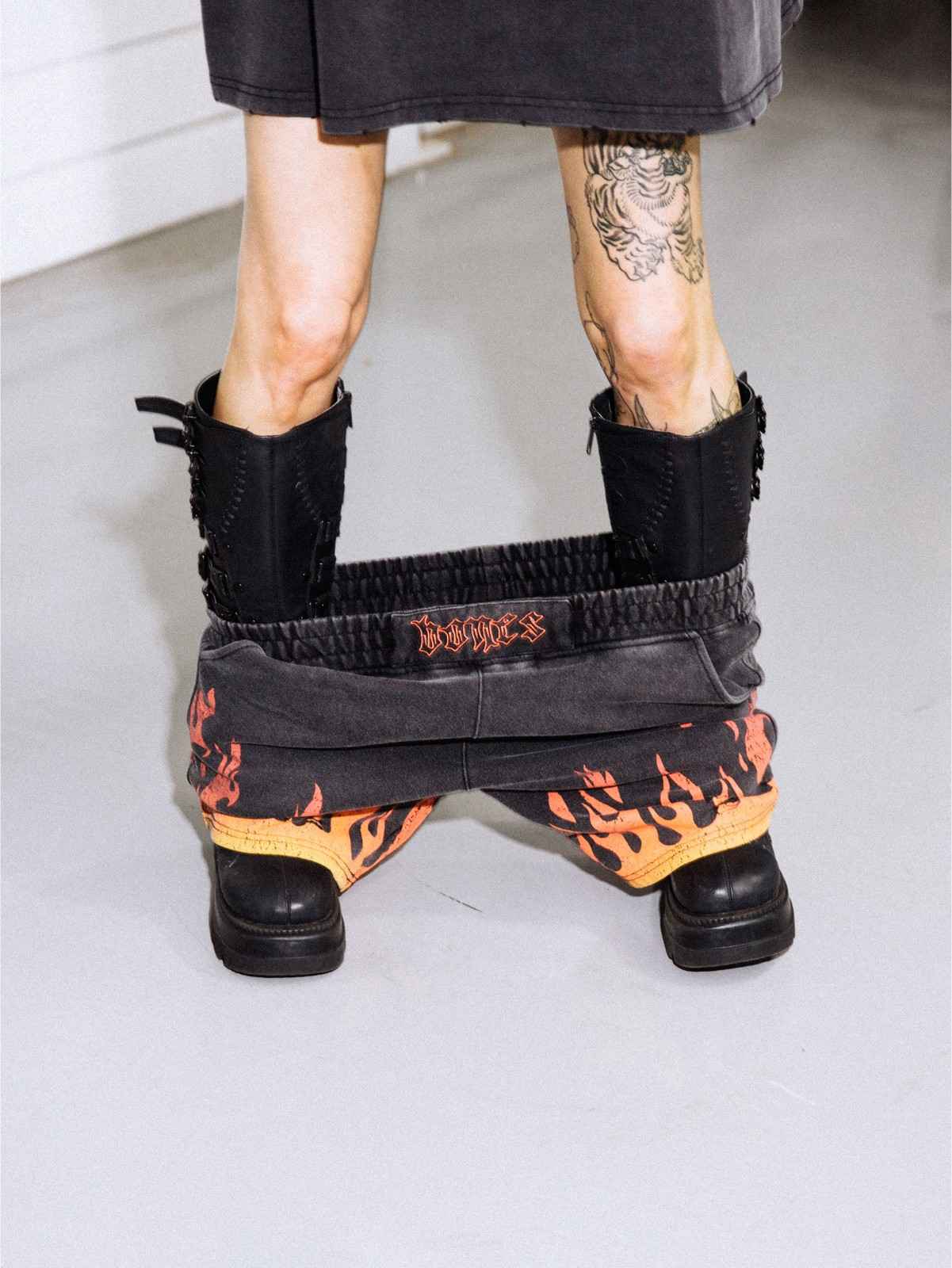 Burner Jersey Shorts - Flame/Washed Black