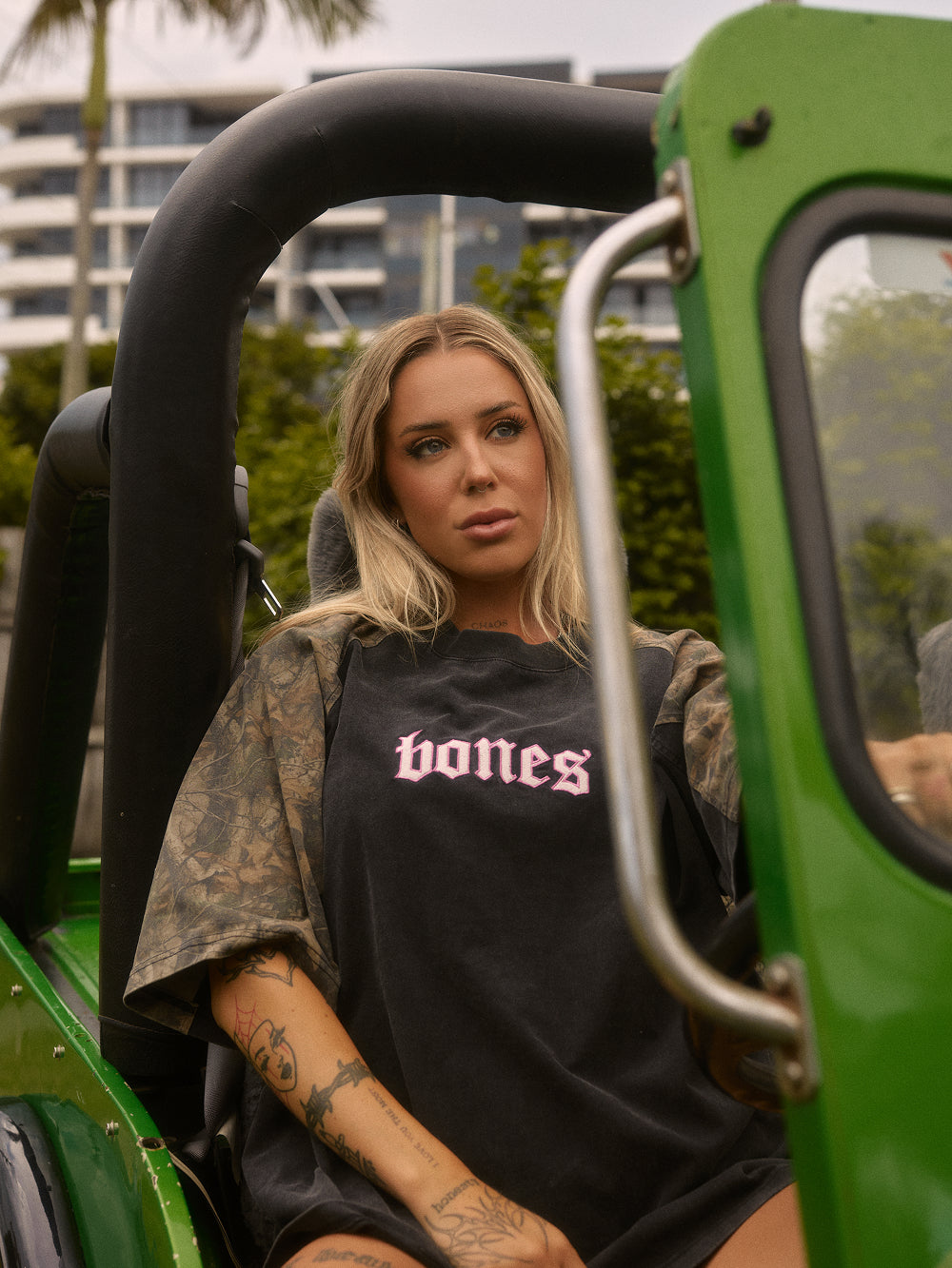 Lovers Steeze Panel Tee - Washed Black/Camo