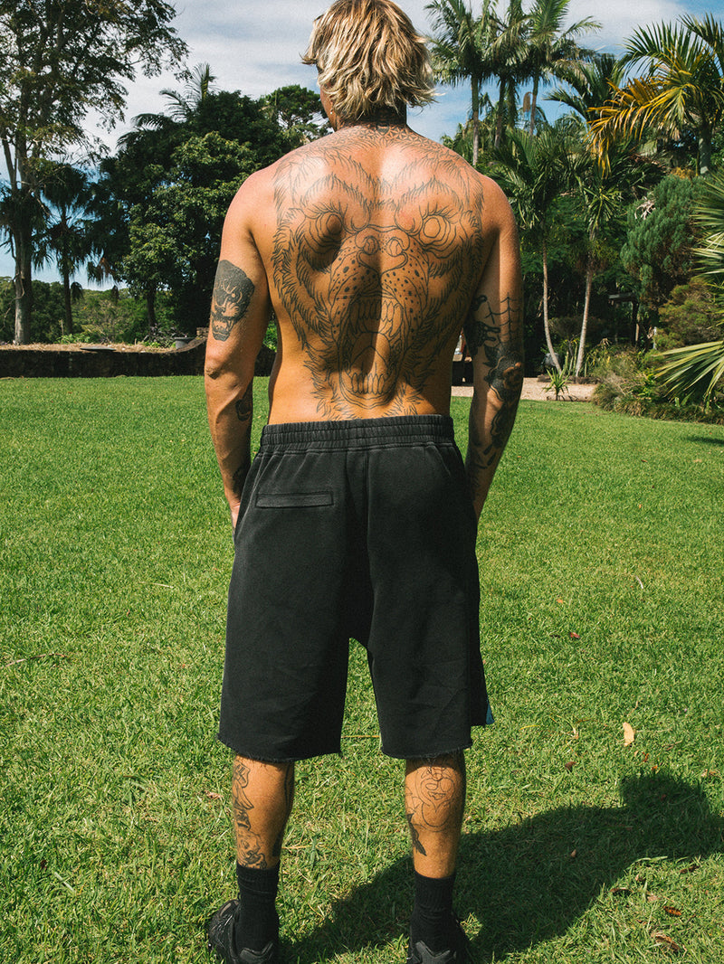 Two Faced Burner Shorts - Washed Black/Blue