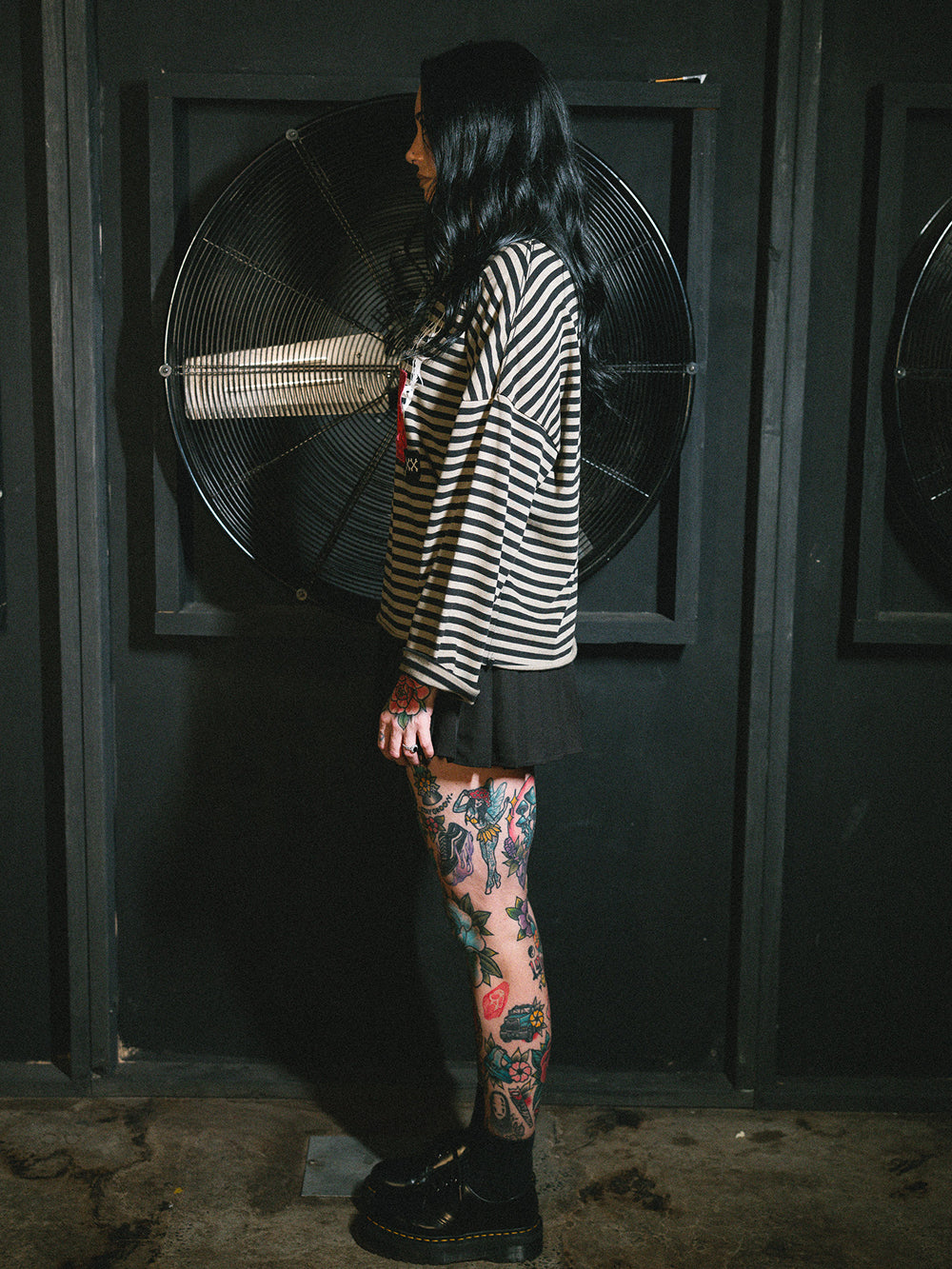 Rocker Pleated Skirt - Black