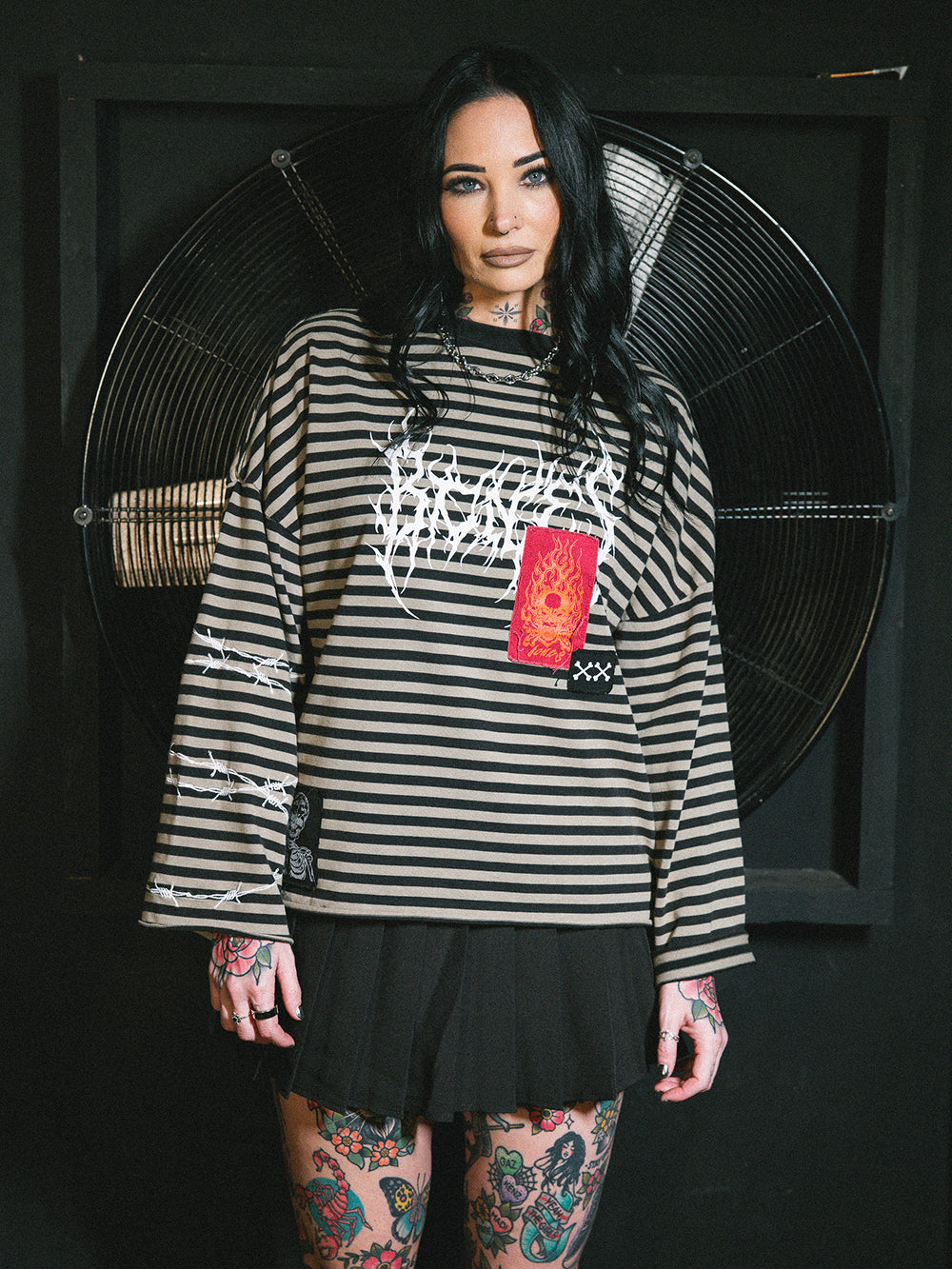 Rocker Longsleeve Patch Tee - Striped