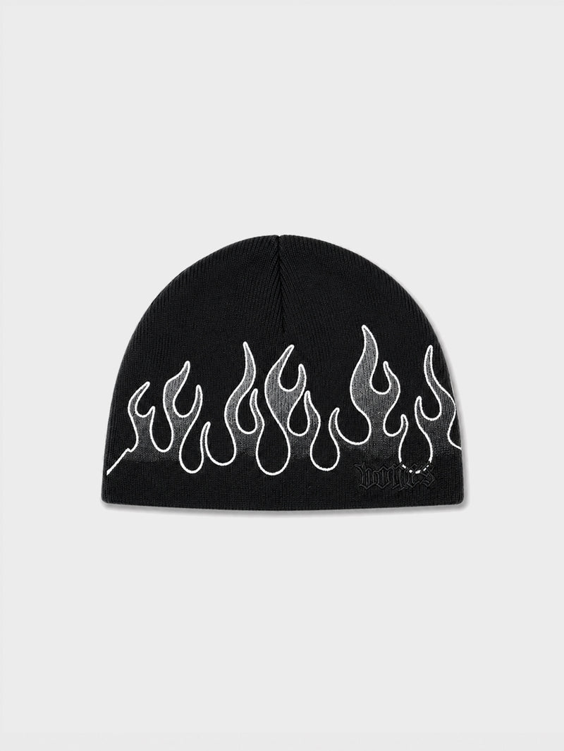 Burner Skull Beanie - Vintage Black