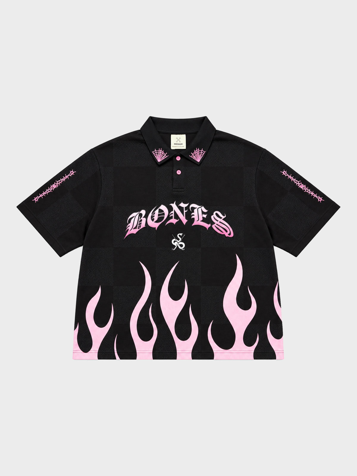 Flamed Swinger Polo - Black/Pink