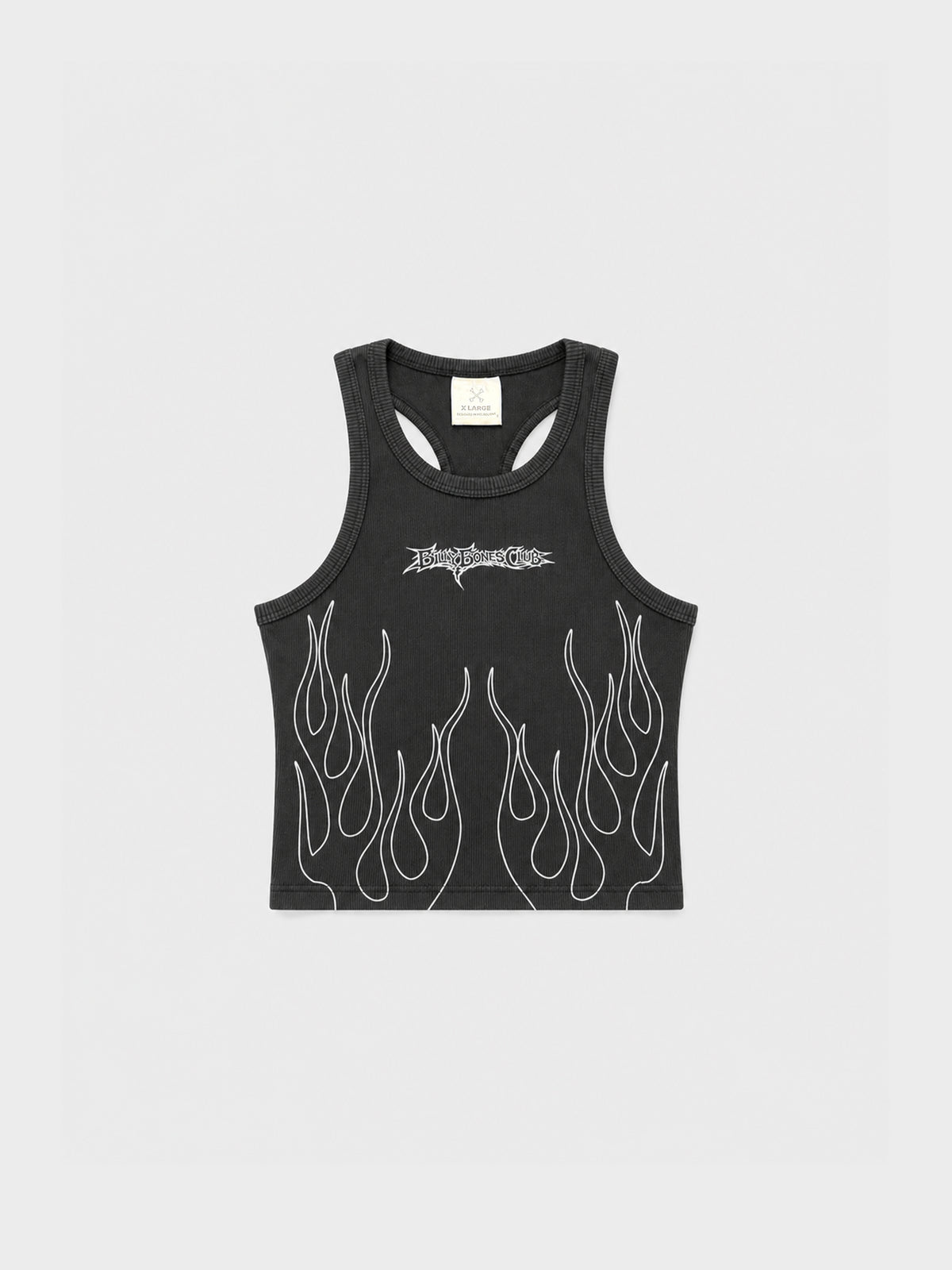 Flamed Rib Crop - Black