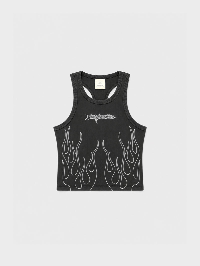 Flamed Rib Crop - Black