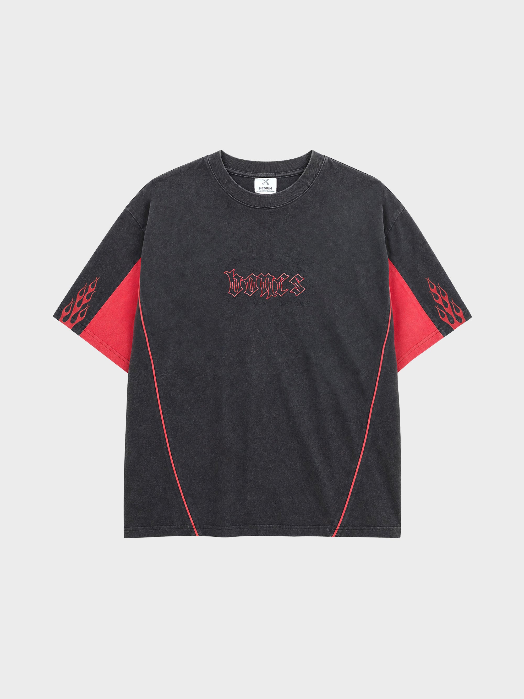 90's Steeze Panel Tee - Vintage Black/Red