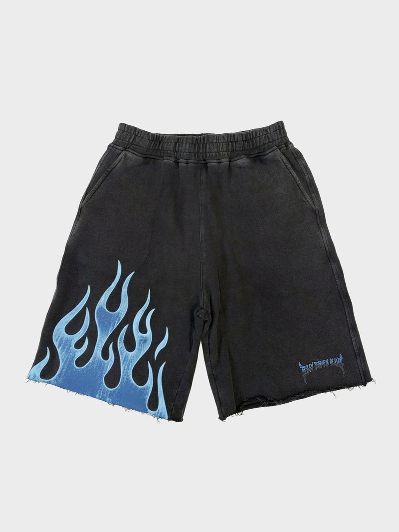 Two Faced Burner Shorts - Washed Black/Blue