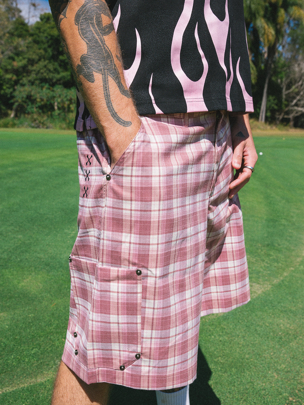 Swingers Plaid Shorts - Pink