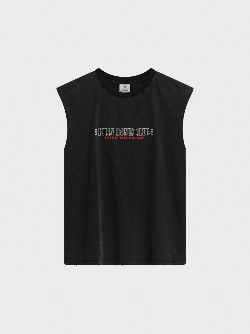 Drive Me Crazy Muscle Tee - Washed Black