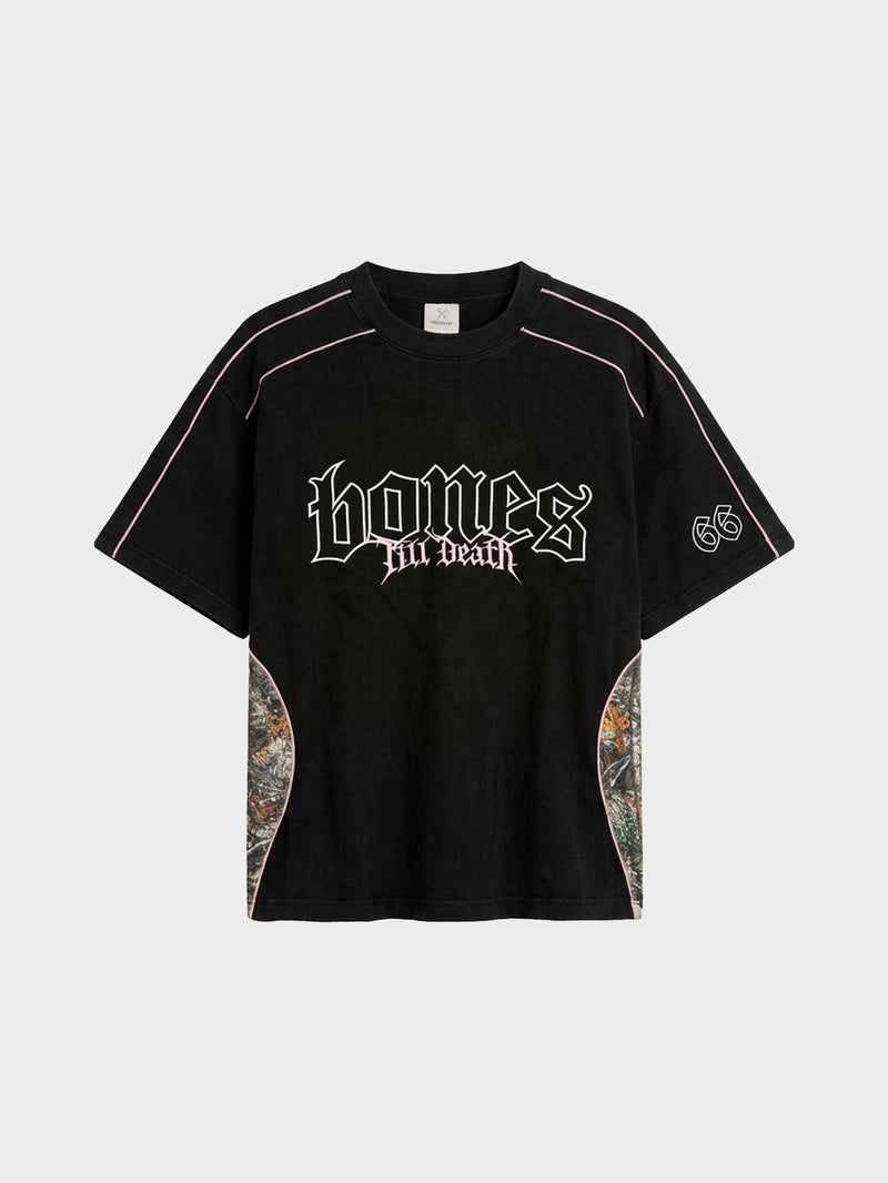 Till Death Camo Panel Tee - Vintage Black