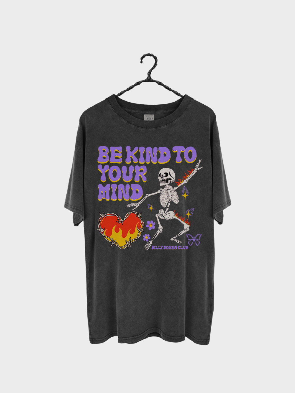 Be Kind To Your Mind Tee - Washed Black