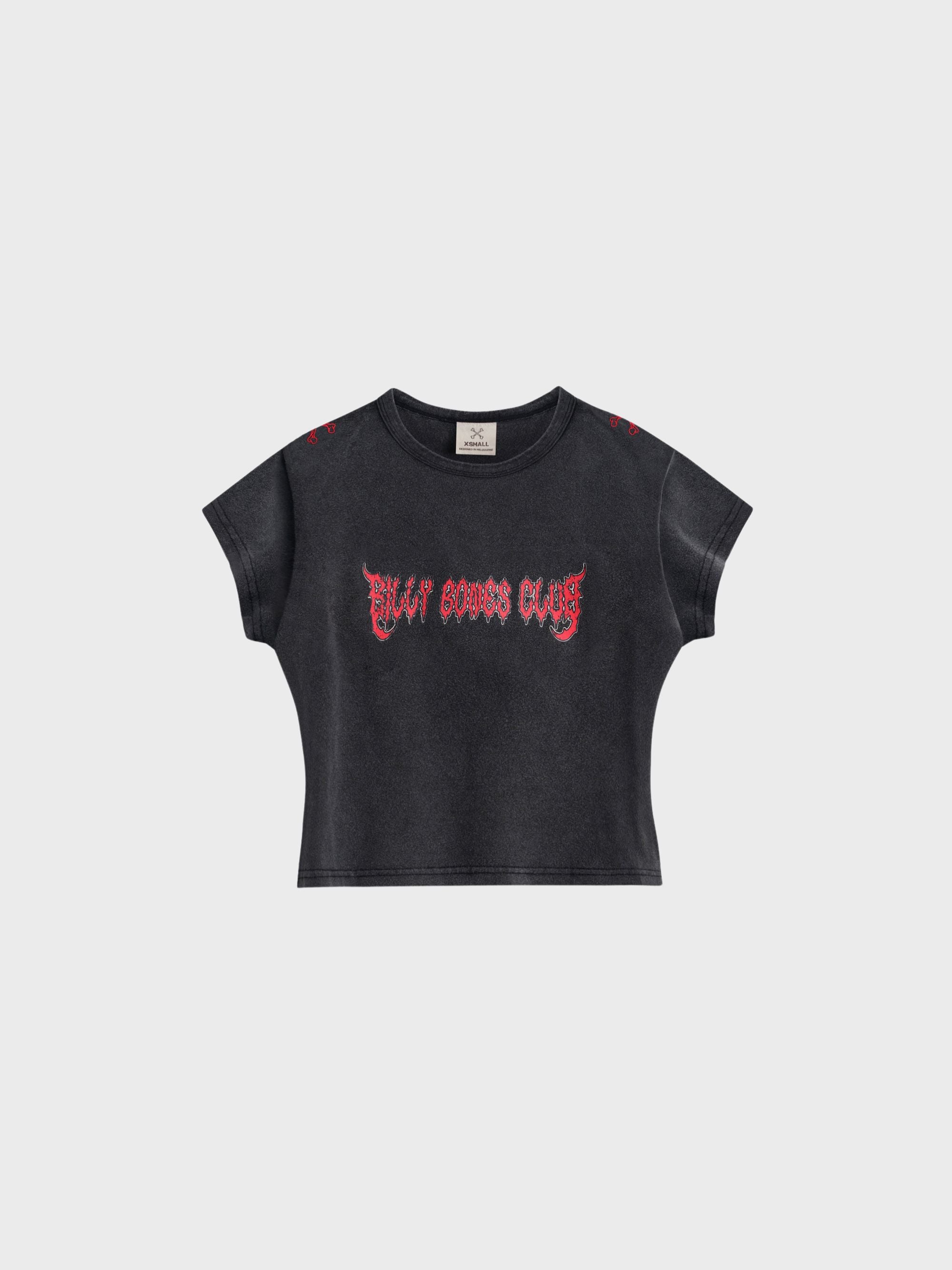No Rain, No Flowers Baby Tee - Washed Black
