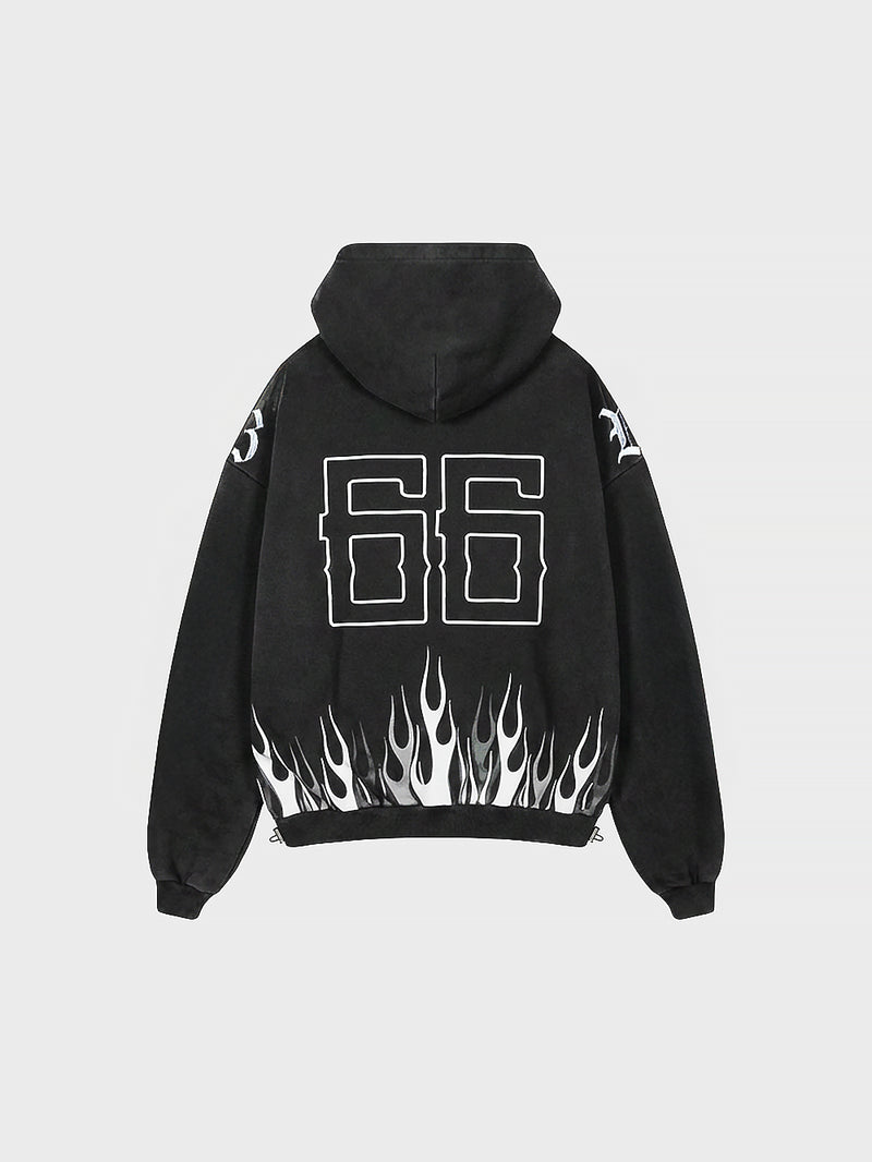Bones Burner Hoodie - Washed Black