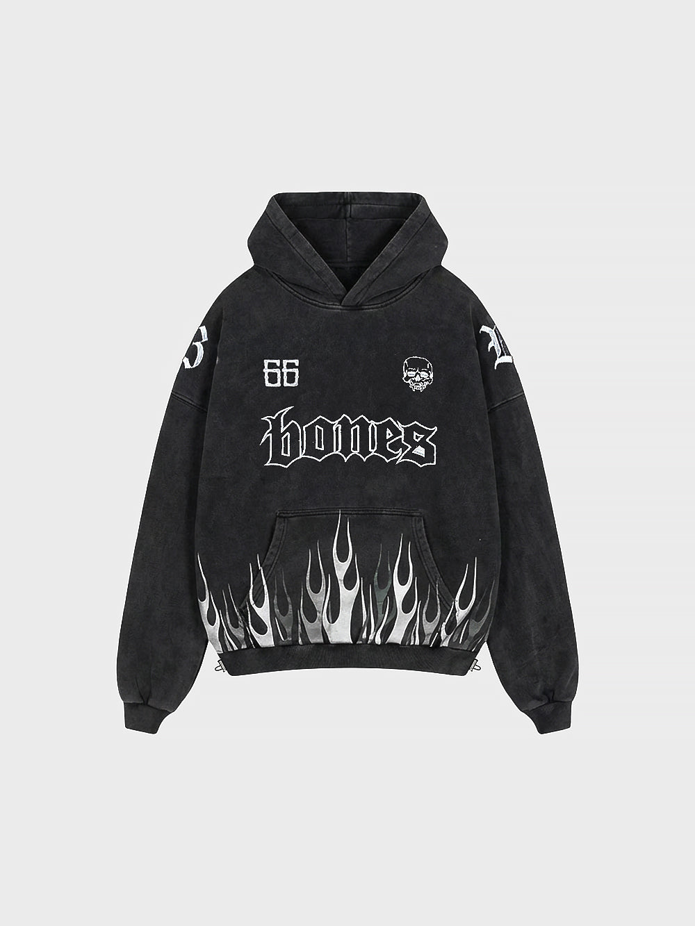 Bones Burner Hoodie - Washed Black