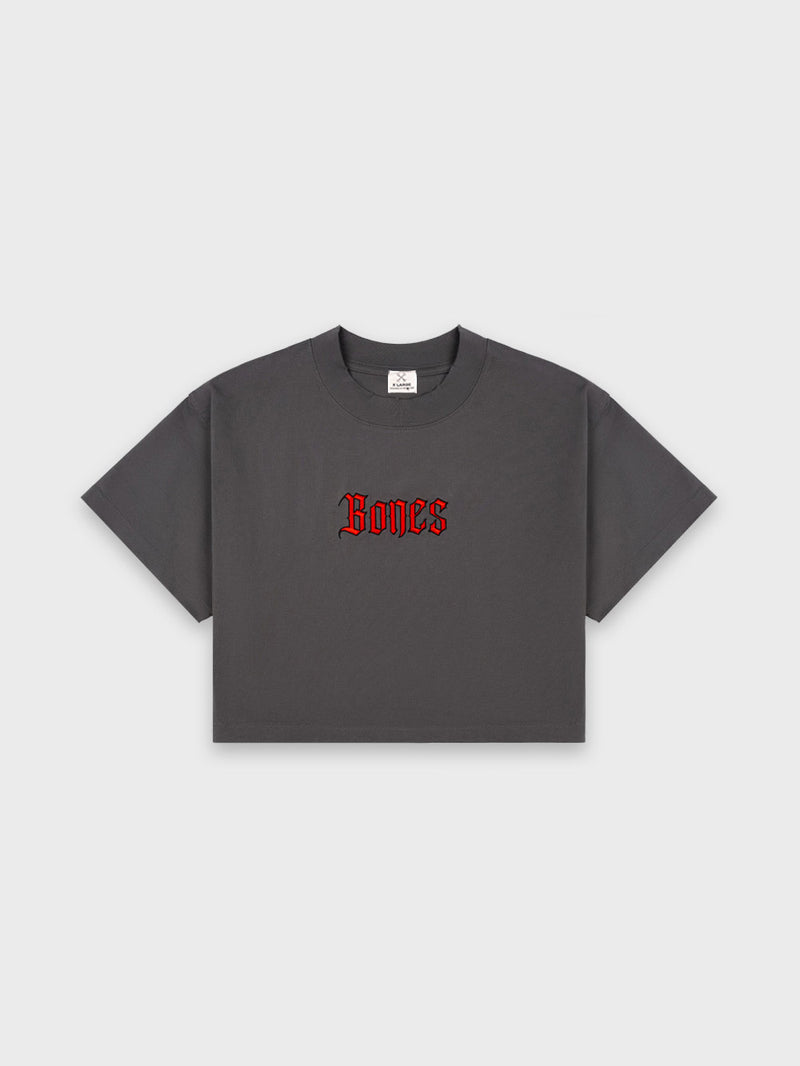 Gothic Cropped Tee - Washed Black