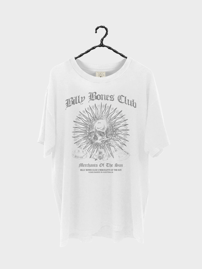 Merchants x Bones Collab Tee - Organic Vintage White