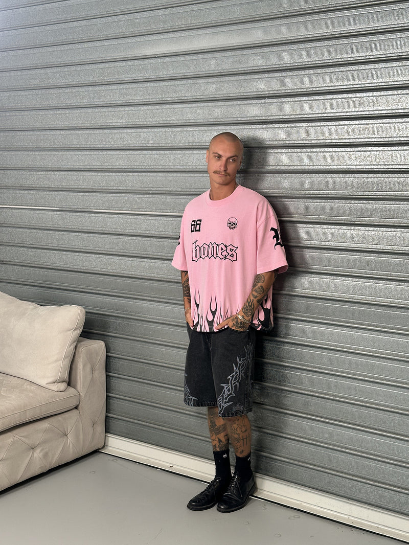 Burner Boxy Tee - Washed Pink