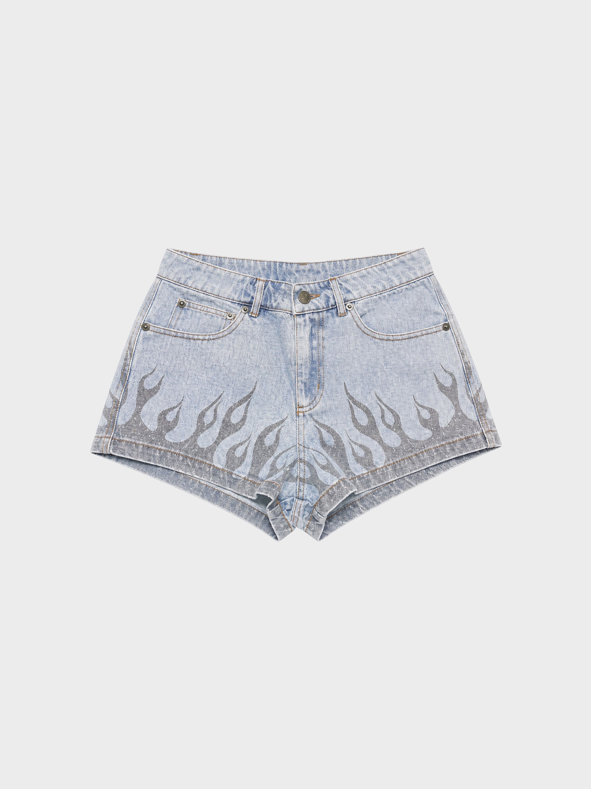 Burner Denim Fem Shorts  - Washed Blue